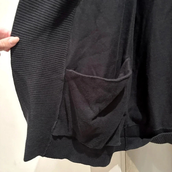 Lands’ End Dark Navy Heavyweight Open Front Cardigan Size XL 18 Cotton Blend - Picture 4 of 9